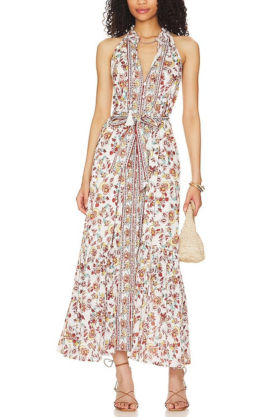 Cleobella Bohemian White Floral Multi Evangeline Dress Size S